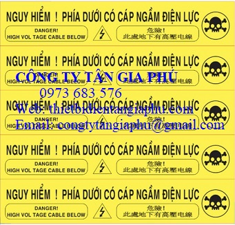 Băng cảnh báo cáp ngầm song ngữ