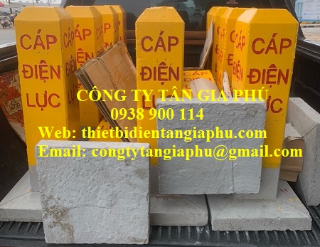cọc bê tông cảnh báo cáp ngầm