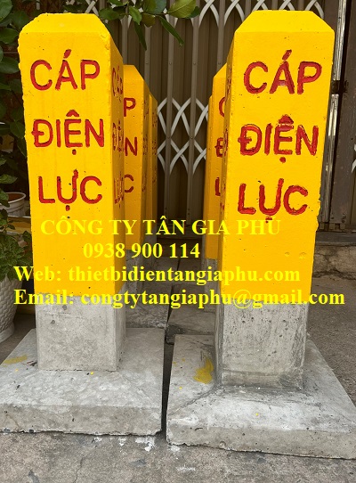cọc mốc cảnh báo cáp bằng bê tông