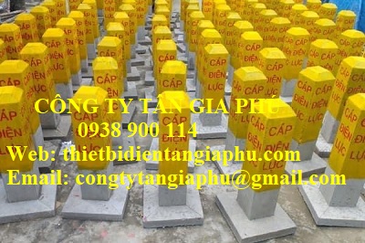 cọc cảnh báo cáp điện lực bằng bê tông