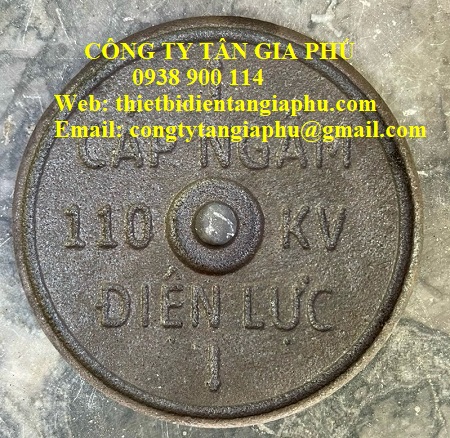 Mốc báo hiệu cáp ngầm 110kv bằng gang